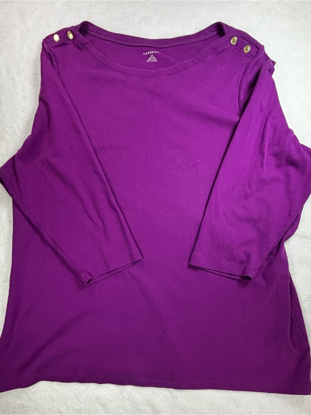 Purple Lands’ End women’s 3X top, soft cotton feel,  pullover.  Euc